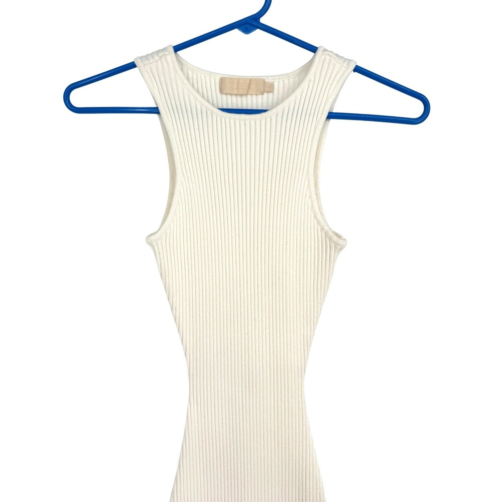 Meshki Ivory Ribbed Sleeveless Midi Dress - Picture 3 of 11